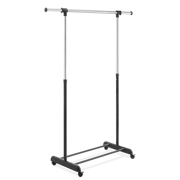 WHITMOR •  Adjustable Rolling Clothes Organizer Chrome Garment Rack Display - Picture 1 of 5